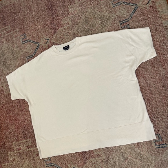 Splendid short sleeve oversized crew neck boxy super soft sweater size sm cream - Picture 1 of 8
